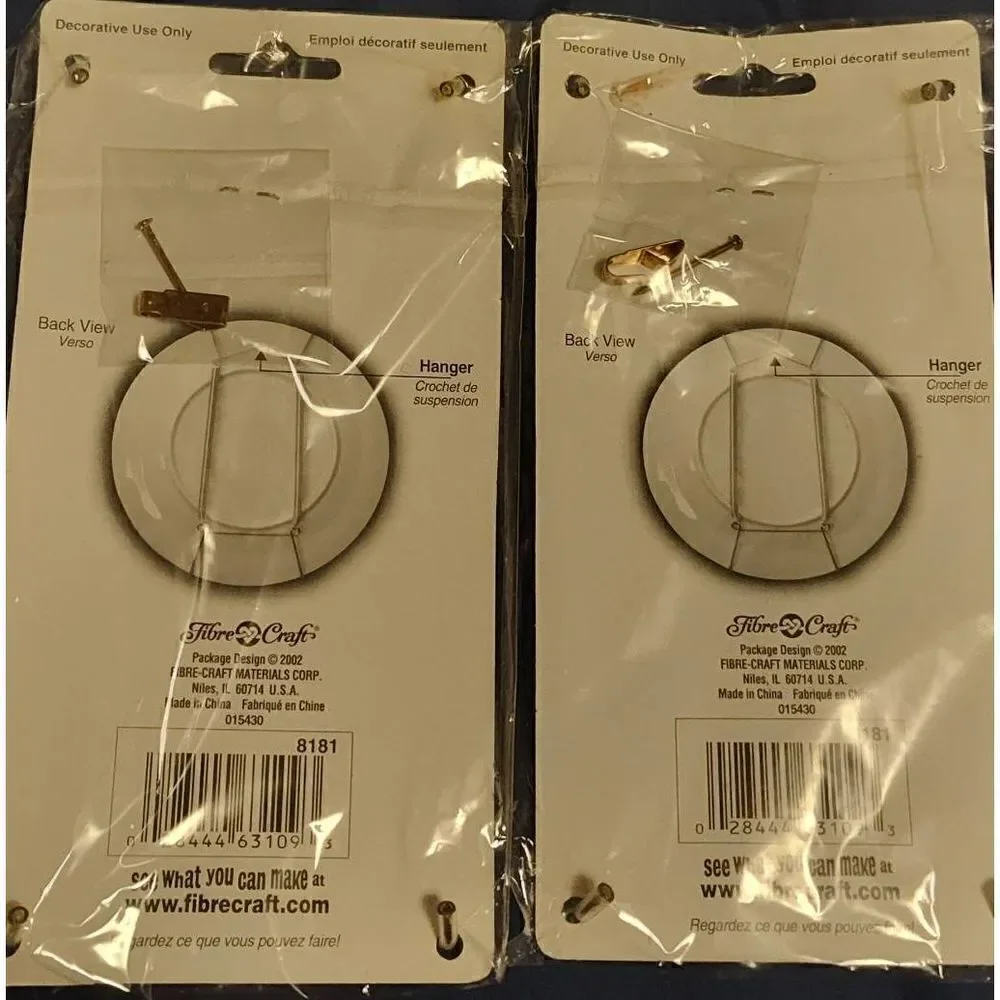 Lot of 2 Plate Hangers New 7” X 10”  By Fibre Craft.